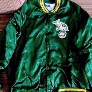 Green Satin Jacket with Logo